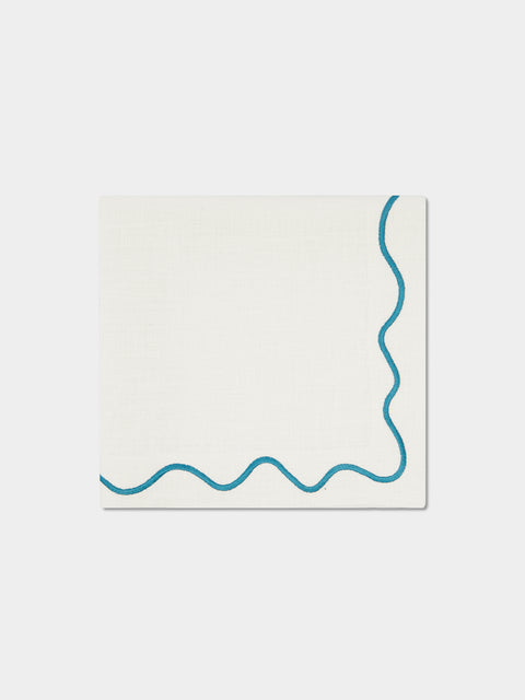 The Table Love - The Squiggle Hand-Embroidered Linen Napkins (Set of 4) -  - ABASK - 