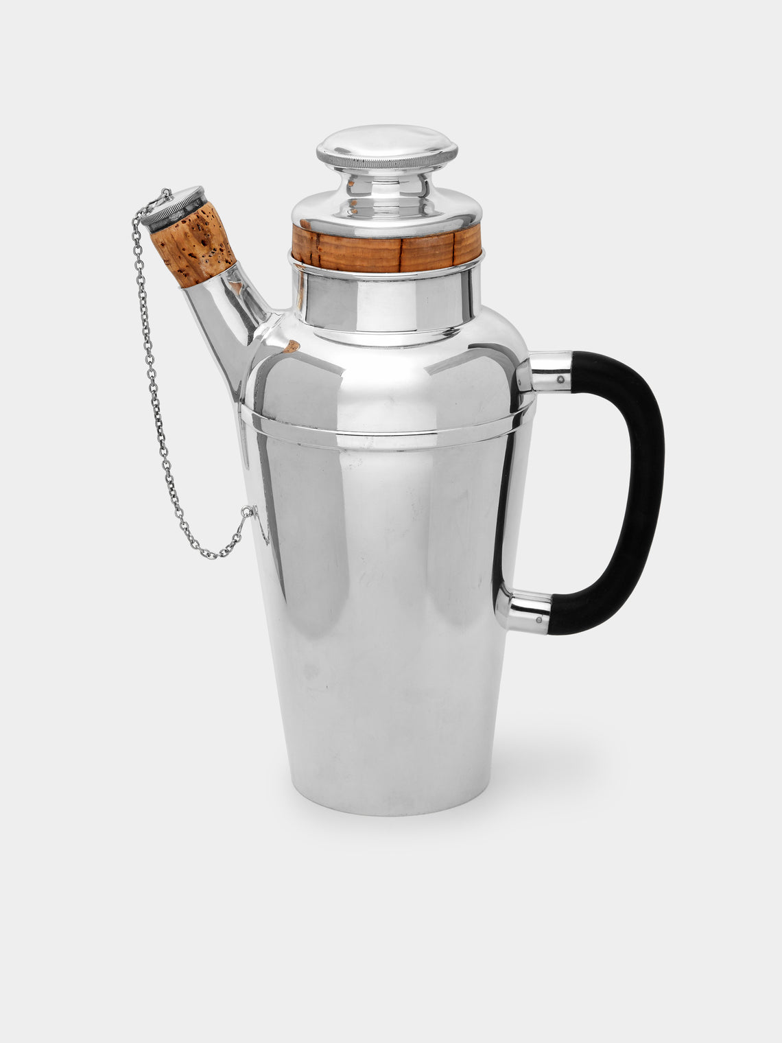 Antique and Vintage - 1930s Art Deco Silver-Plated and Ebony Cocktail Shaker -  - ABASK - 