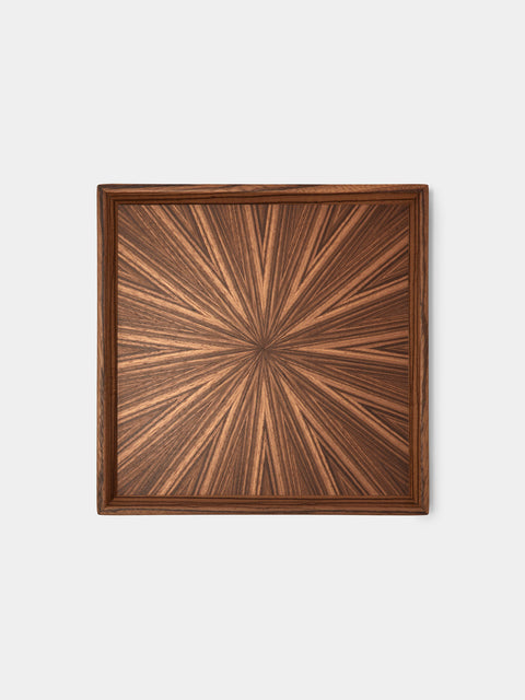 Mori Kougei - Poke Zebra Wood Square Tray (10.5in/26.5cm) - Brown - ABASK - 