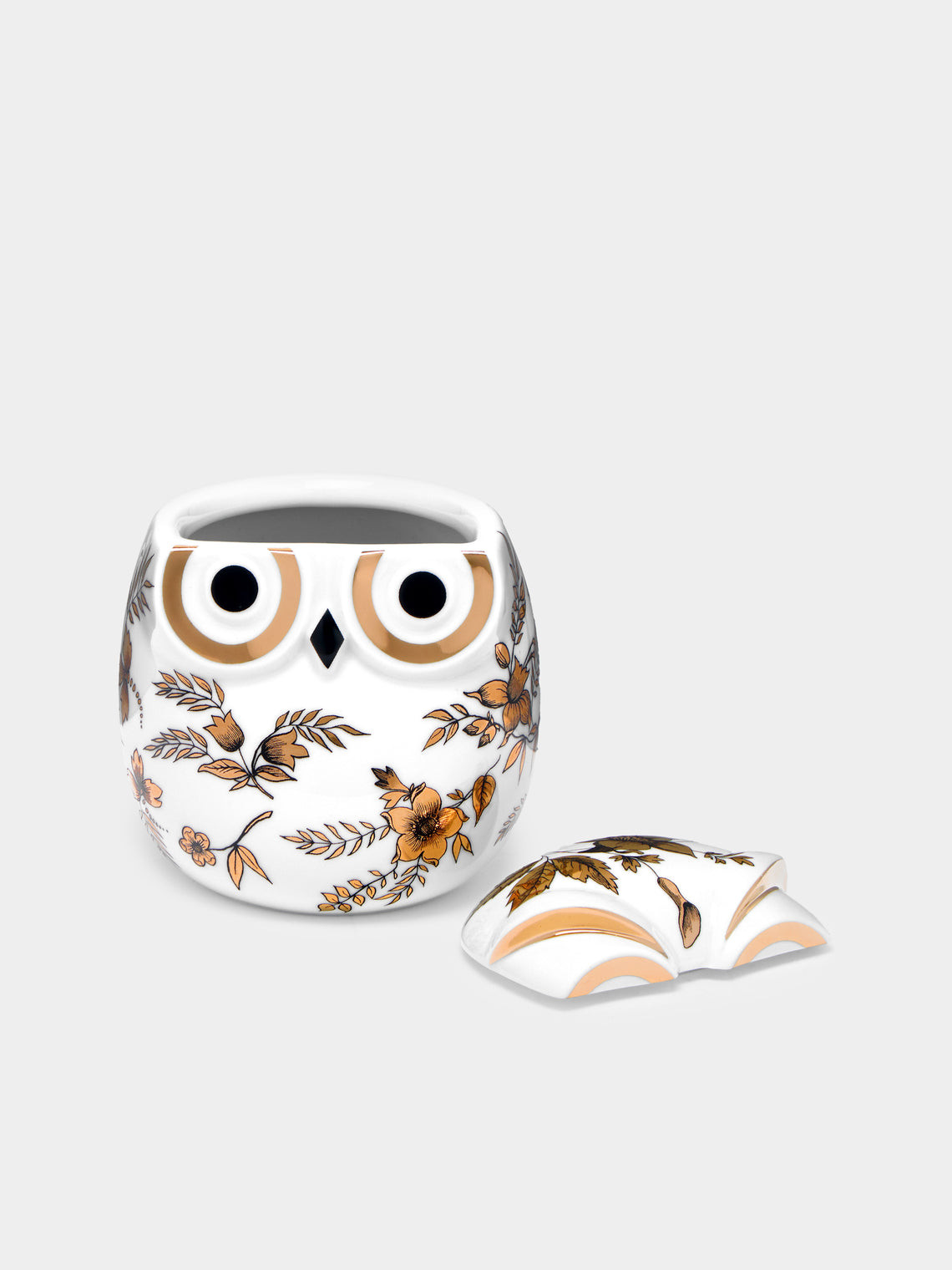 Fornasetti - Civetta Fiorata Hand-Painted Porcelain Jar -  - ABASK