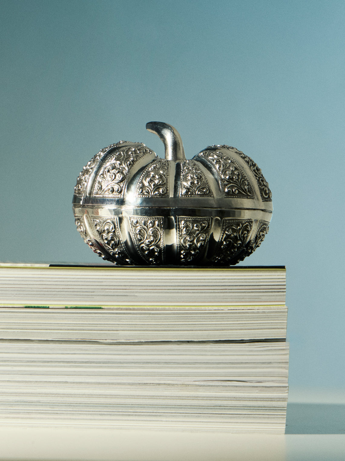 Antique and Vintage - 1940s Burmese Sterling Silver Pumpkin Pot - Silver - ABASK