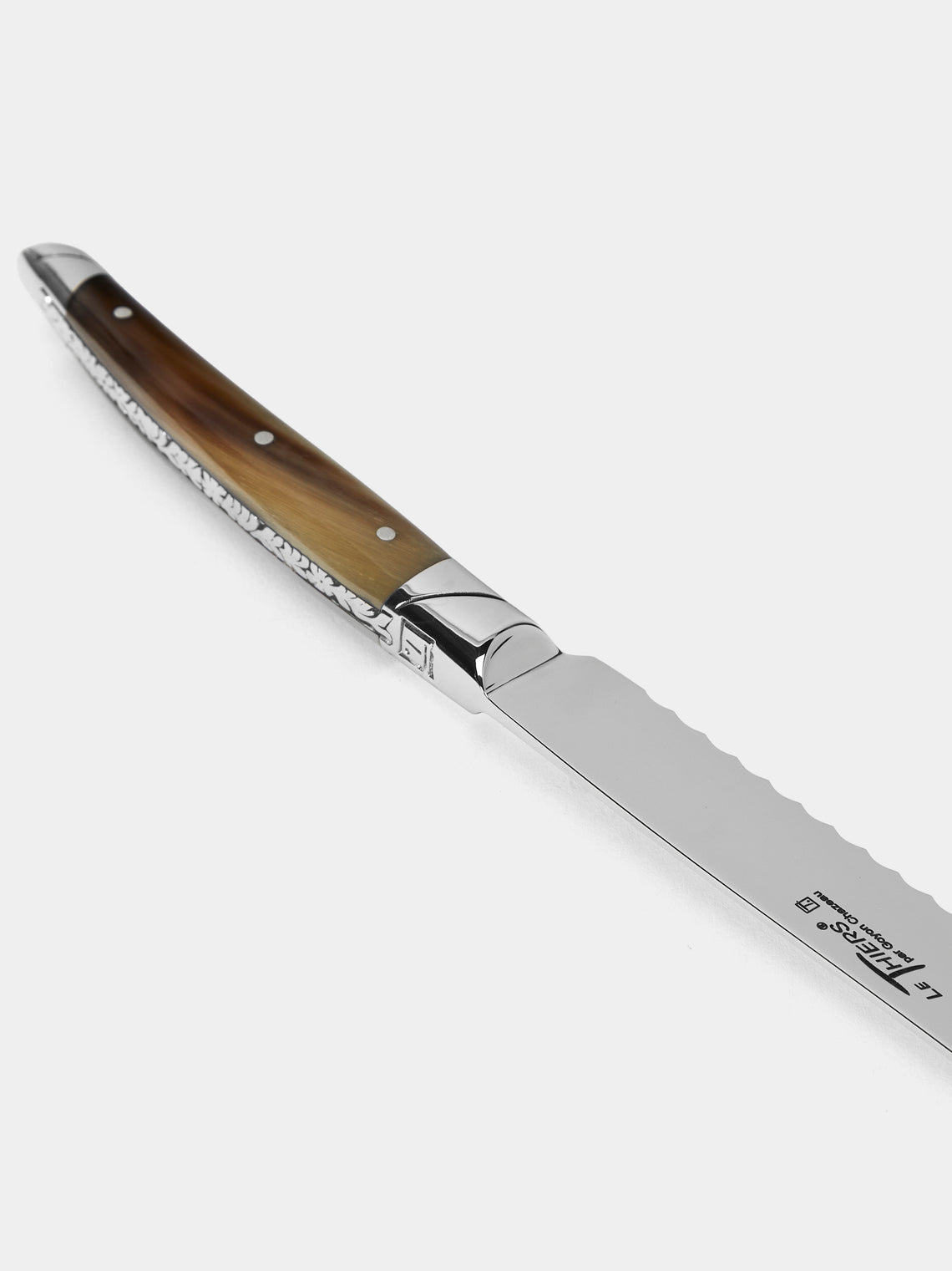 Goyon-Chazeau - Le Thiers Prestige Flammée Blonde Horn Bread Knife - Brown - ABASK
