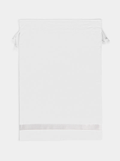 Heirlooms - Marrakech Embroidered Linen Laundry Bag - White - ABASK - 