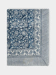 Chamois - Margerita Block-Printed Linen Medium Rectangular Tablecloth -  - ABASK - 