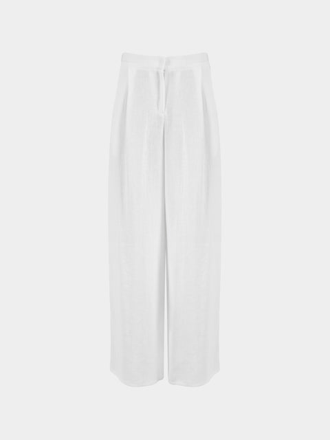 Dusan - Full Linen Trousers | Size: XS - White - ABASK - 