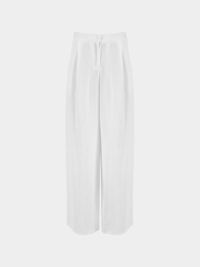 Dusan - Full Linen Trousers | Size: XS - White - ABASK - 
