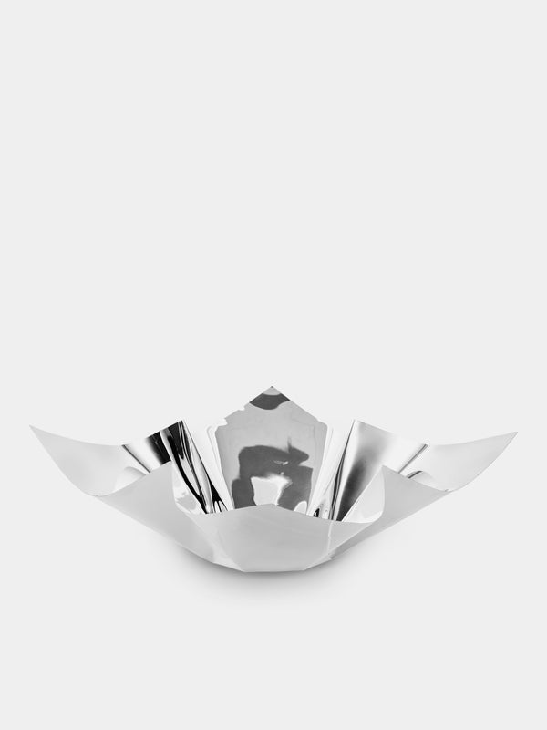 San Lorenzo - 1993 Afra and Tobia Scarpa Cartoccio Pure Silver Bowl with Tips (11in/28cm) - Silver - ABASK - 