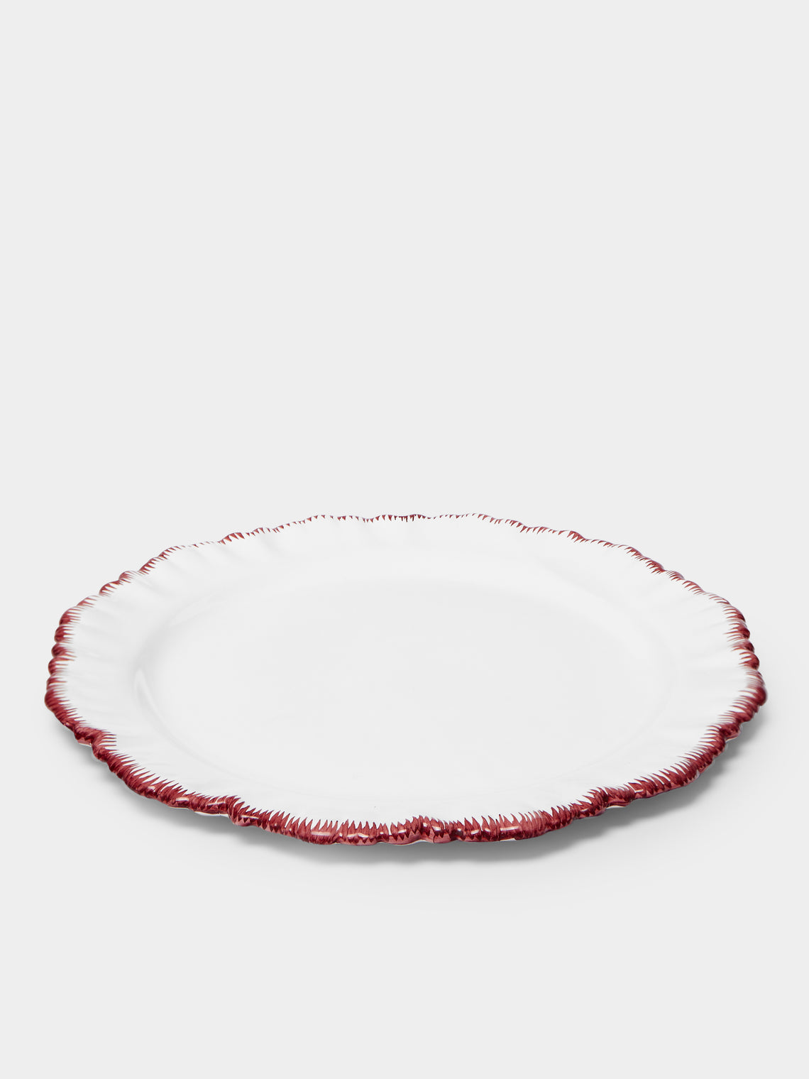 Atelier Soleil - Combed Edge Hand-Painted Ceramic Dinner Plates (Set of 4) -  - ABASK