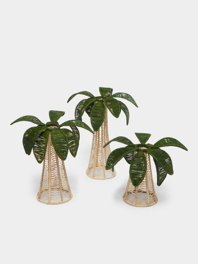 Coro Cora - Palm Tree Handwoven Iraca Palm Candle Holders (Set of 3) -  - ABASK - 