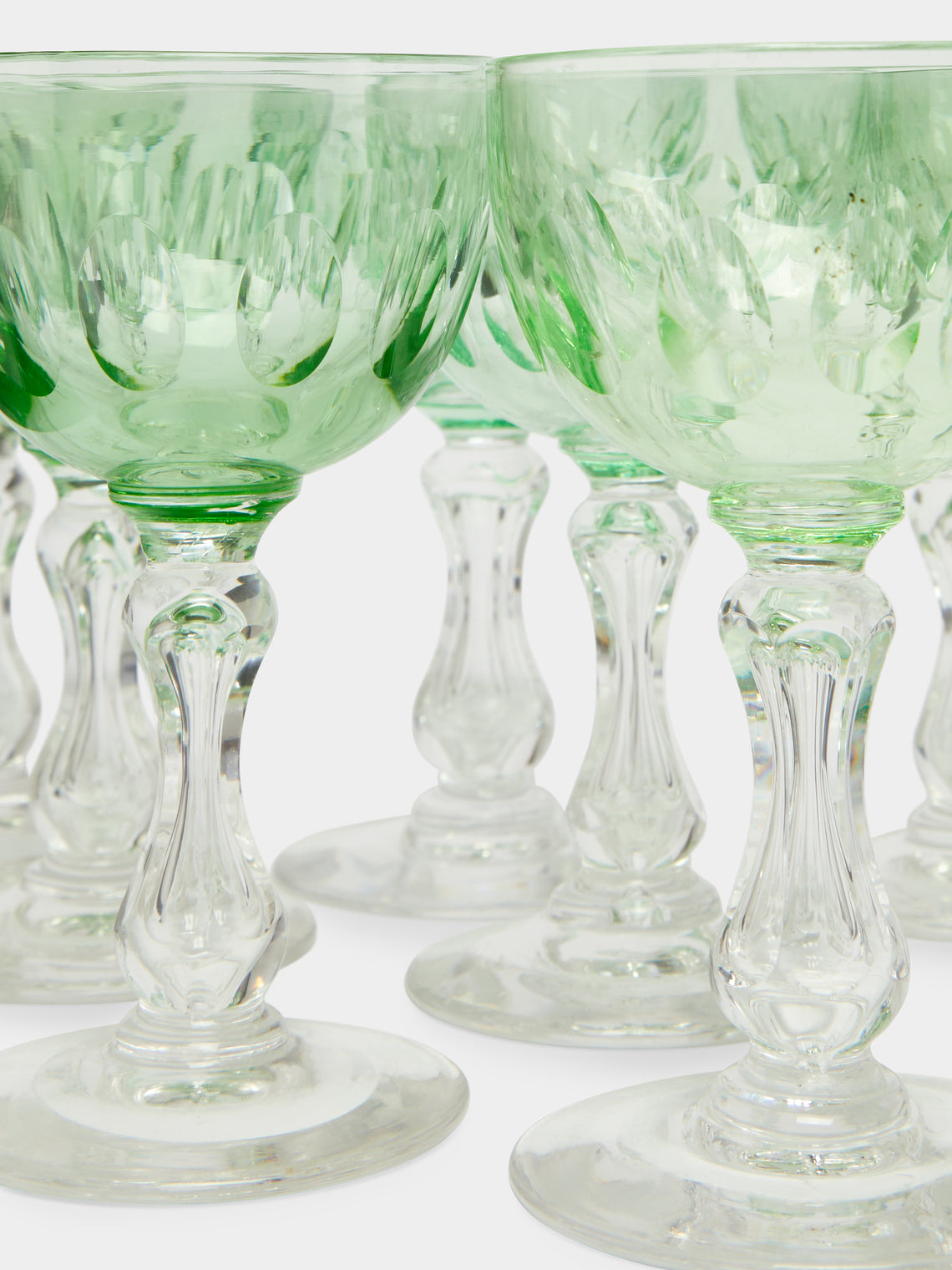 Antique and Vintage - 1920 Val Saint Lambert Crystal Hock Wine Glasses (Set of 8) -  - ABASK