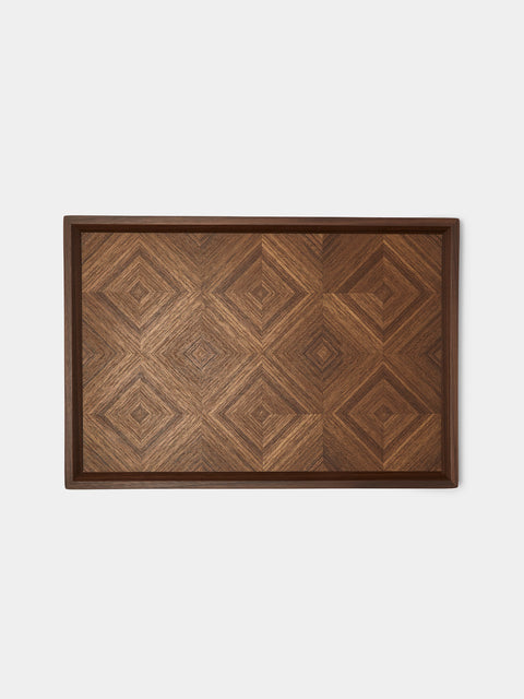 Mori Kougei - Poke Teak Tray (15in/38.5cm) - Brown - ABASK - 