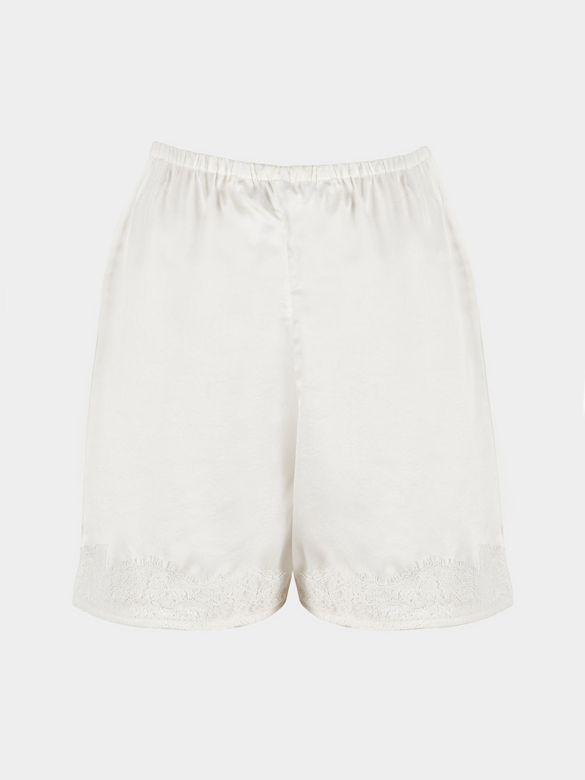 Ryan Roche - Silk Mini Shorts | Size: S - Ivory - ABASK