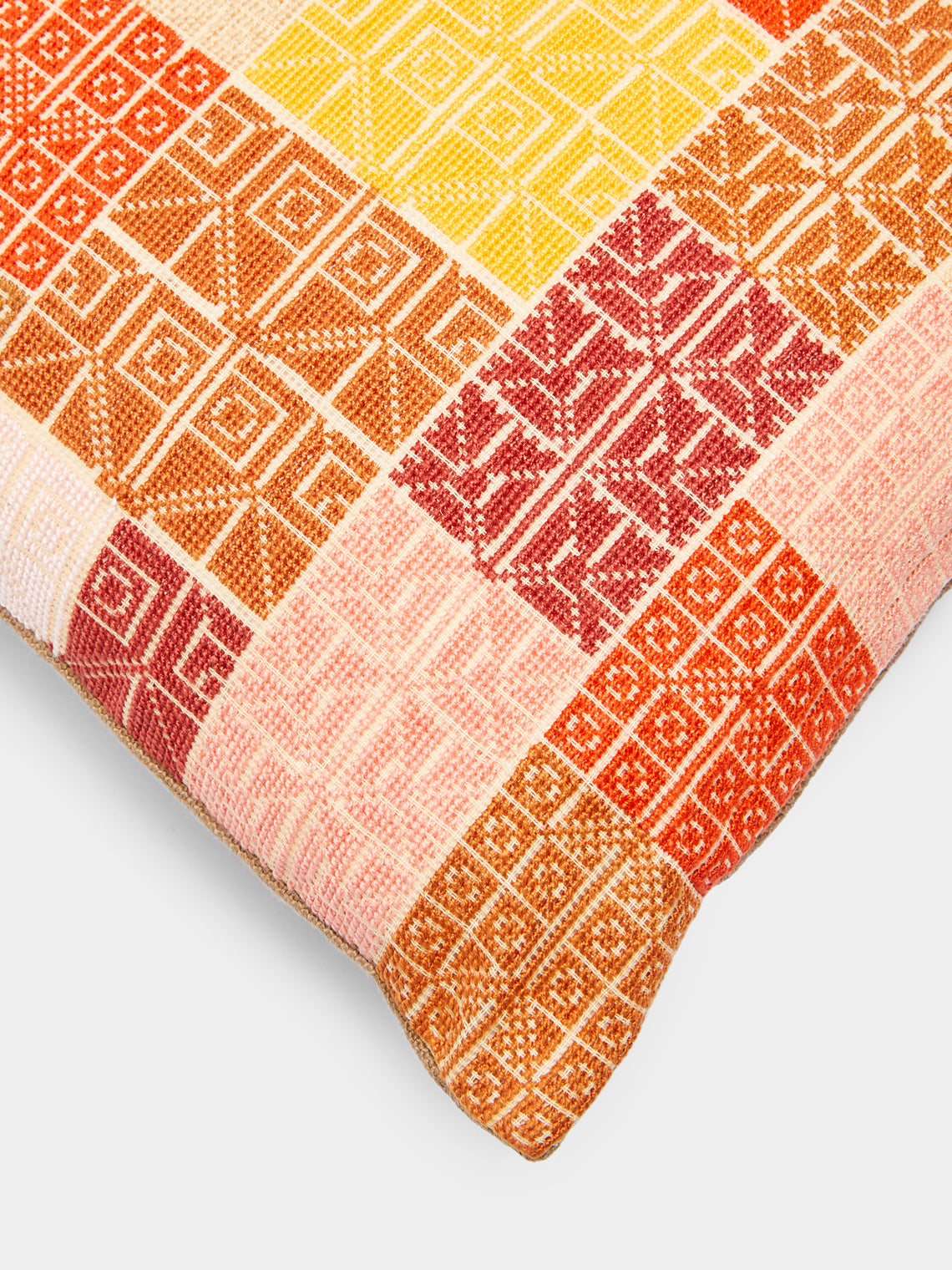 Kissweh - Rima Hand-Embroidered Cotton Cushion -  - ABASK