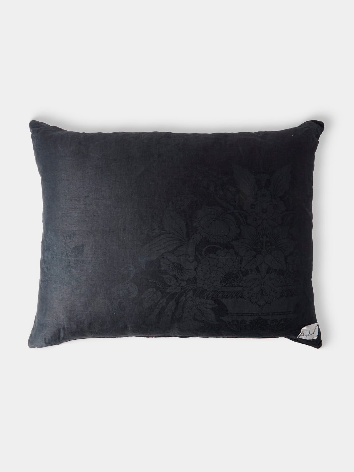 By Walid - 1930s Needlepoint Wool, Linen and Damask Cushion (27.5in/70cm) - Multiple - ABASK