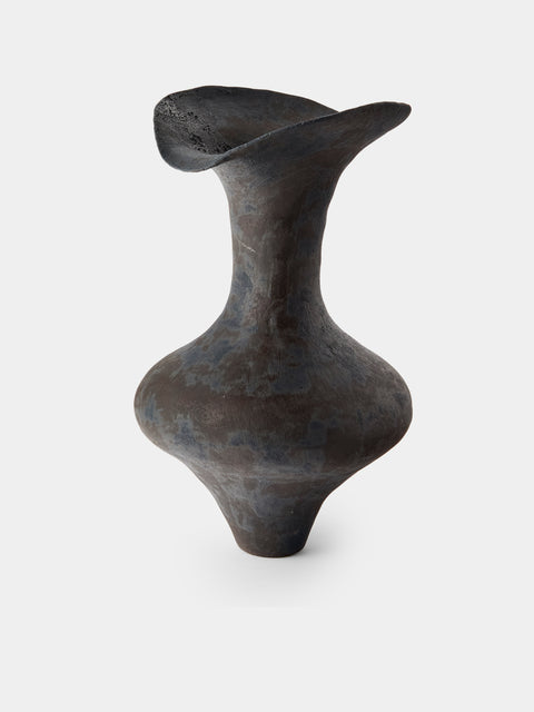 By Raffaella - Elisa Hand-Coiled Stoneware Vase (12in/30cm) - Black - ABASK - 
