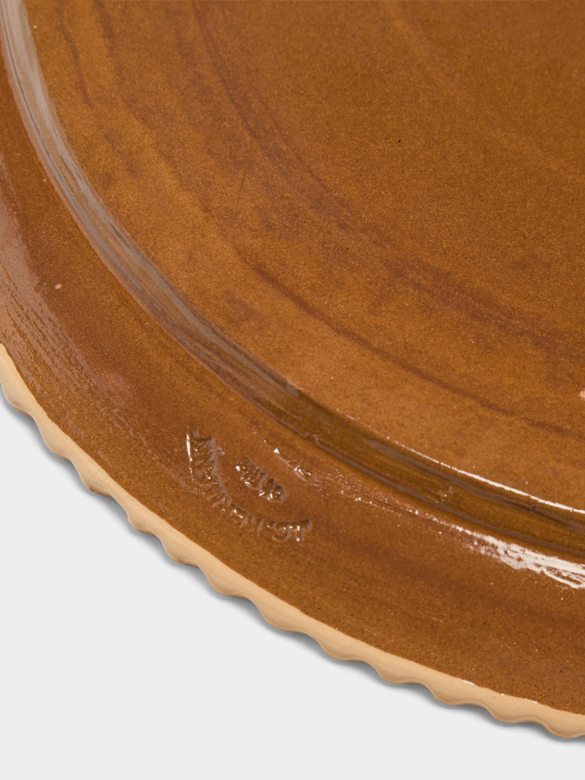 Poterie d’Évires - Stags Hand-Painted Ceramic Large Platter - Cream - ABASK