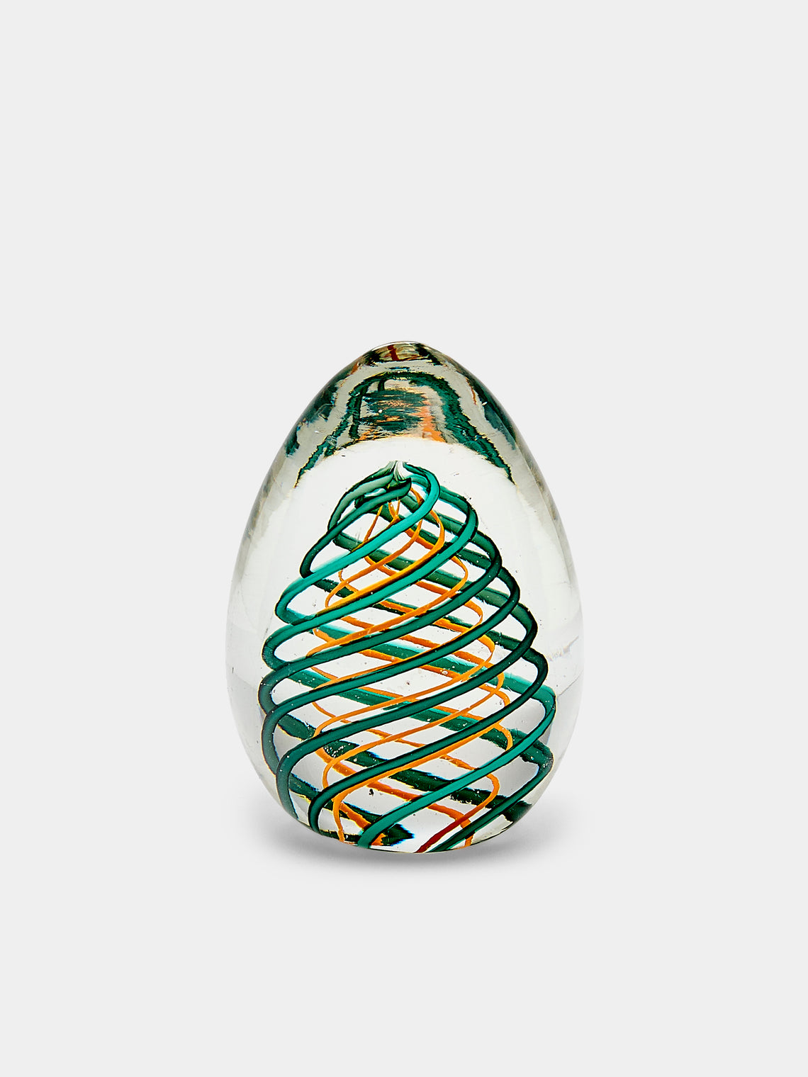 Antique and Vintage - 1960s Venini Murano Glass Paperweight - Green - ABASK - 
