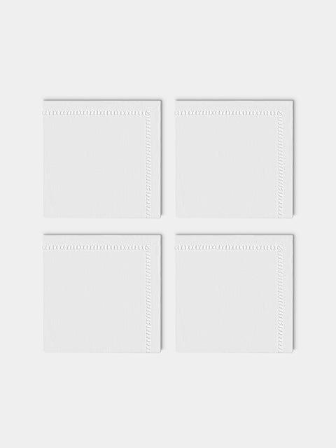 Los Encajeros - Tokyo Linen Napkins (Set of 4) - White - ABASK - 