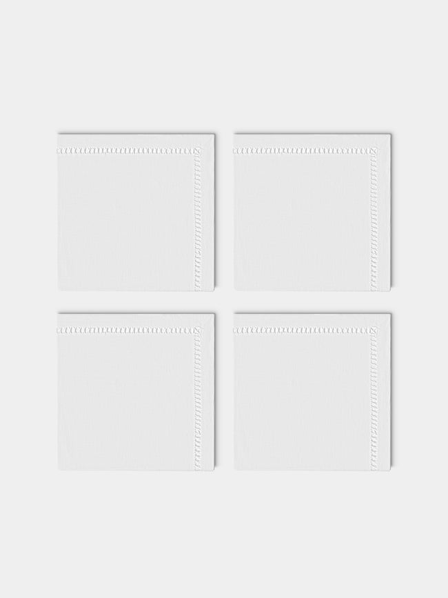 Los Encajeros - Tokyo Linen Napkins (Set of 4) - White - ABASK - 