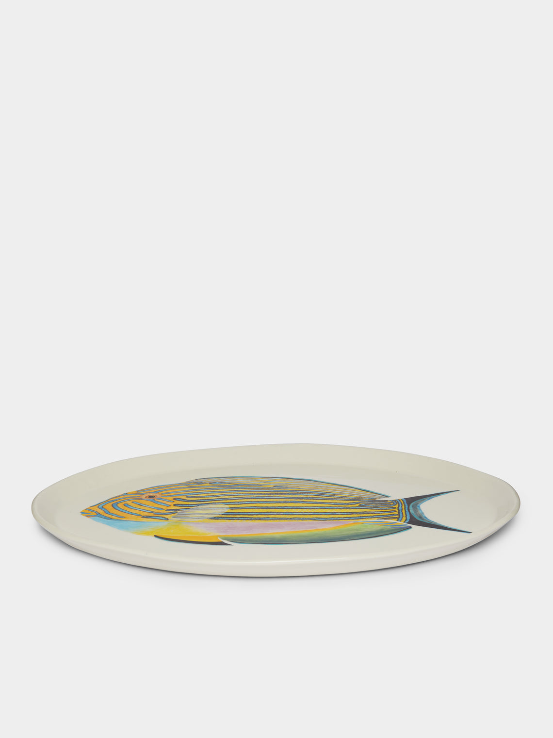 Casa Adams - Striped Surgeonfish Hand-Painted Porcelain Serving Platter -  - ABASK