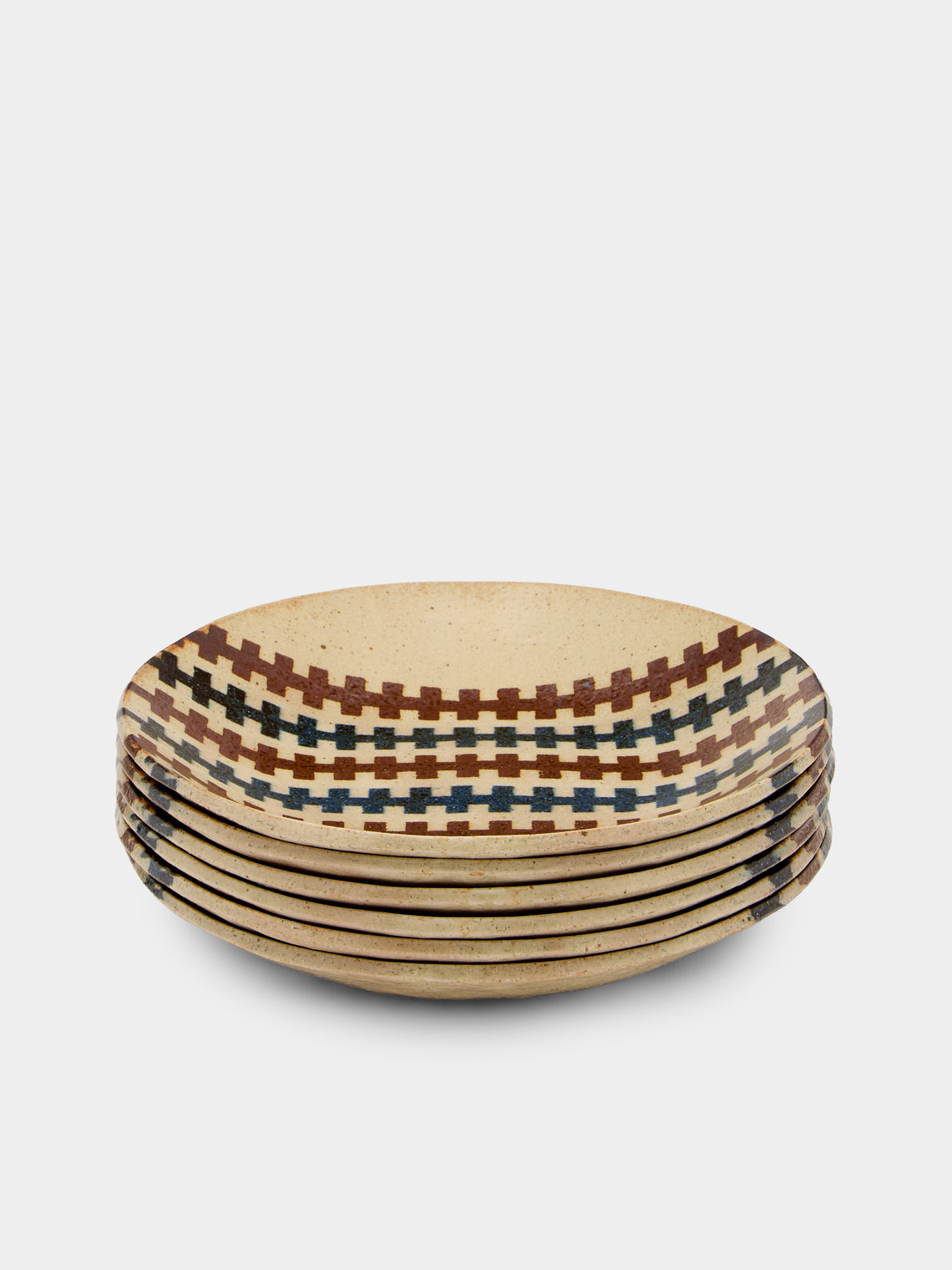 Makidani-gama - No. 1 Nerikomi Ceramic Plates – 8in/21cm (Set of 6) - Multiple - ABASK