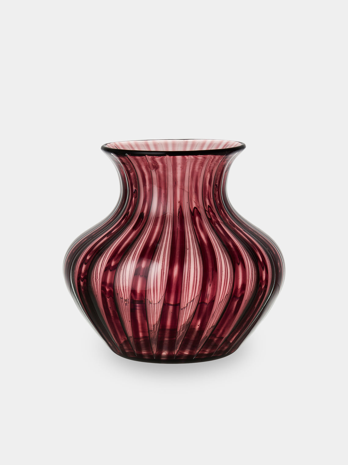 Antique and Vintage - Mid-Century Verlys Crystal Vase (7in/18cm) - Purple - ABASK - 