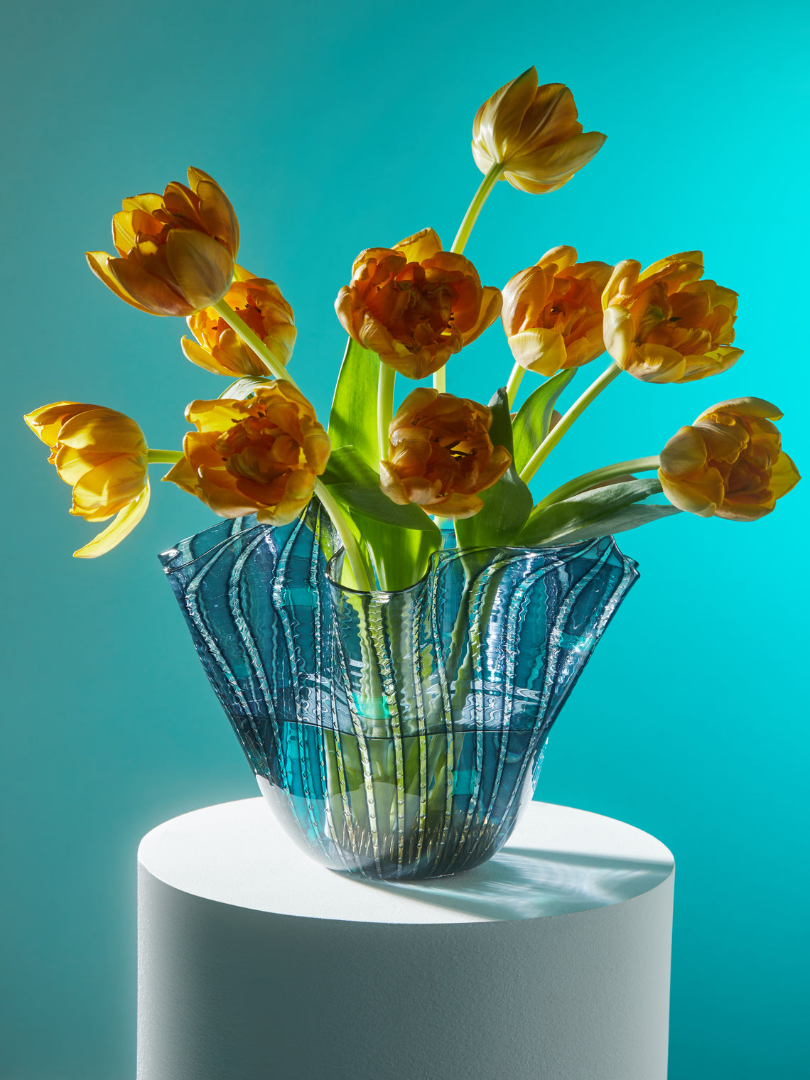 Antique and Vintage - Mid-Century Fazzoletto Hand-Blown Murano Glass Vase -  - ABASK