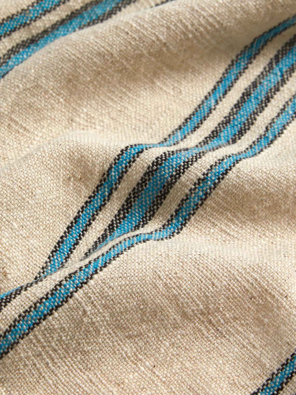 Mizar & Alcor - Turquoise Handwoven Linen and Cotton Towels (Set of 2) - Blue - ABASK