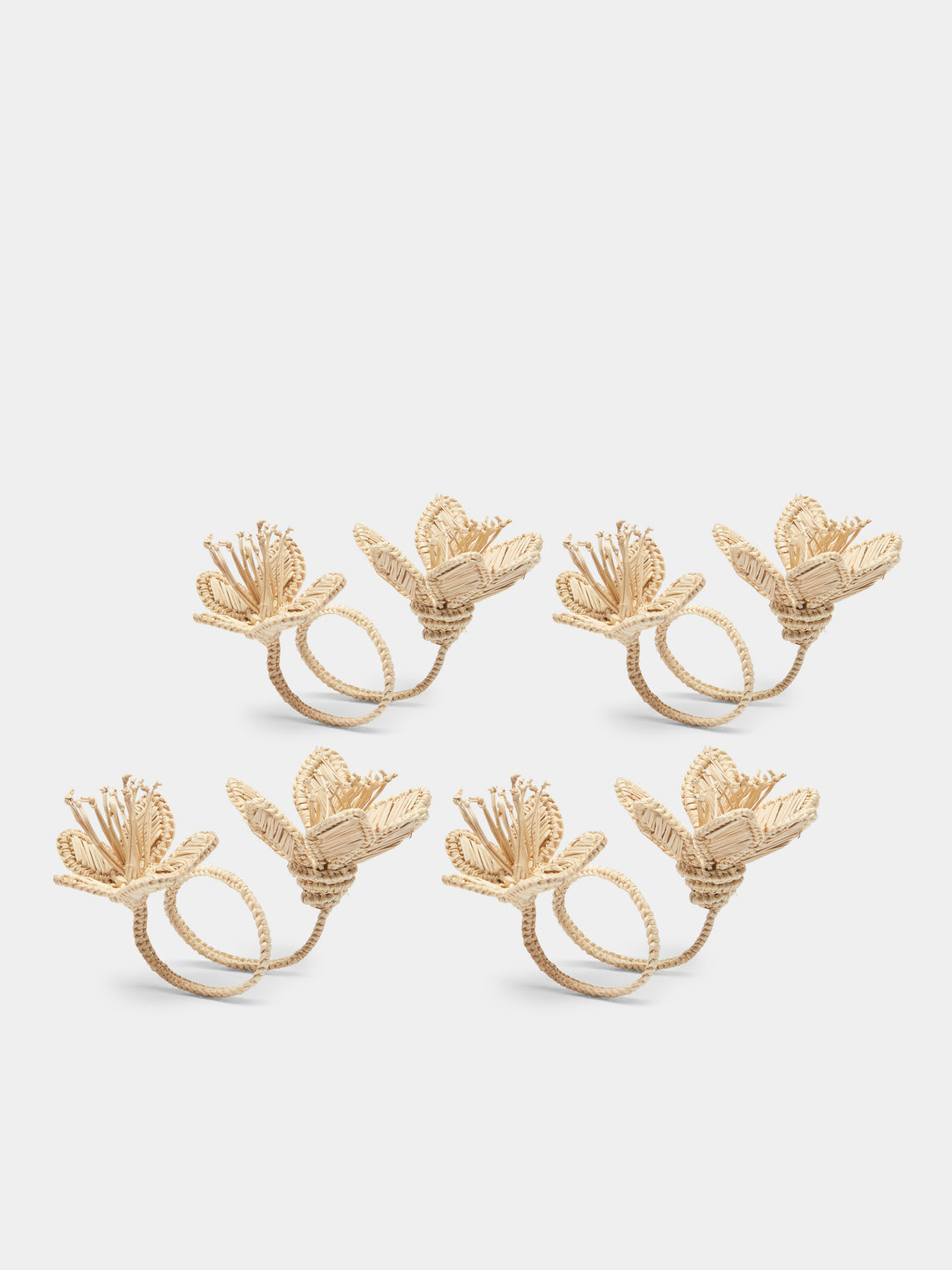 CasaLatina - Florencia Handwoven Werregue Palm Napkin Rings (Set of 4) - Natural - ABASK