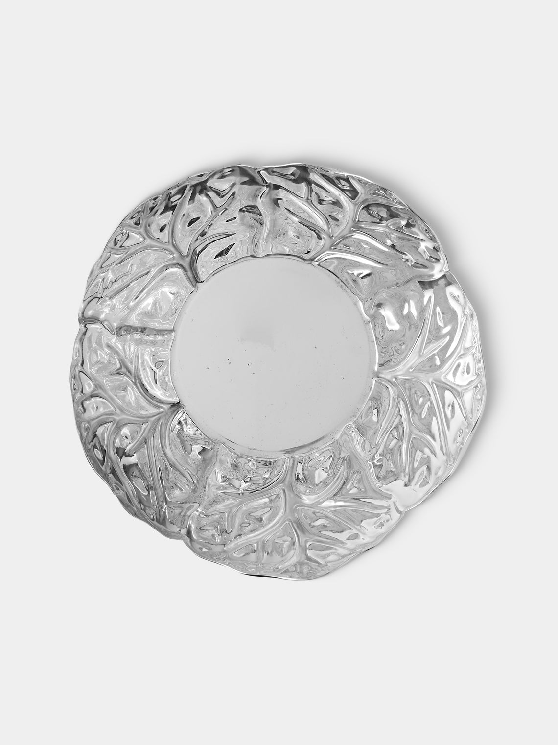 Antique and Vintage - 1970s Silver-Plated Cabbage Salad Bowl - Silver - ABASK