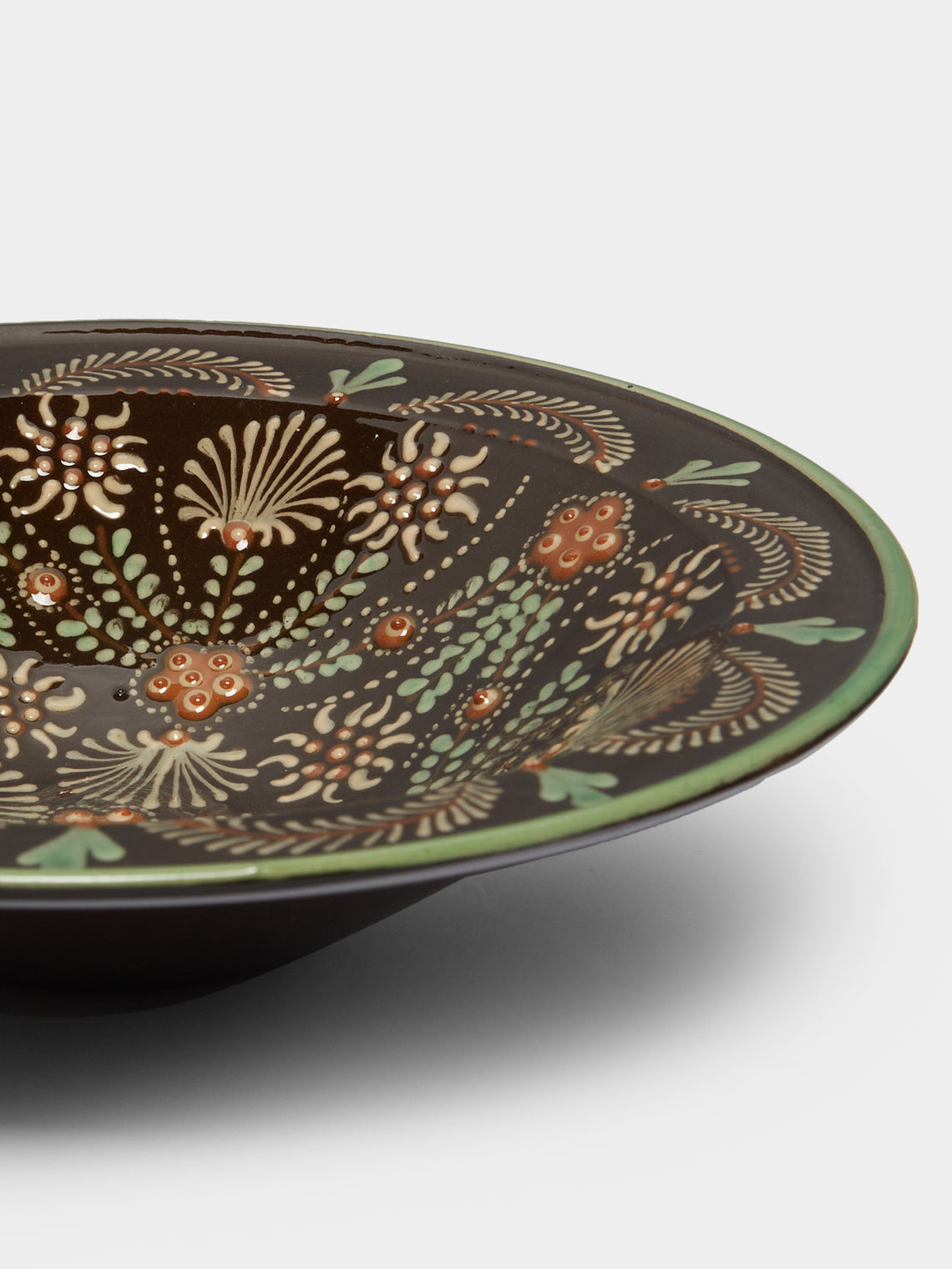Poterie d’Évires - Flowers Hand-Painted Ceramic Large Serving Bowl -  - ABASK