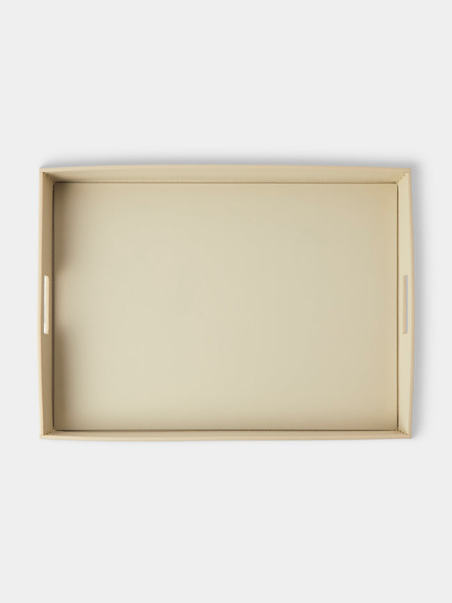 Riviere - Barcelona Leather Tray (24.5in/62cm) - Ivory - ABASK - 
