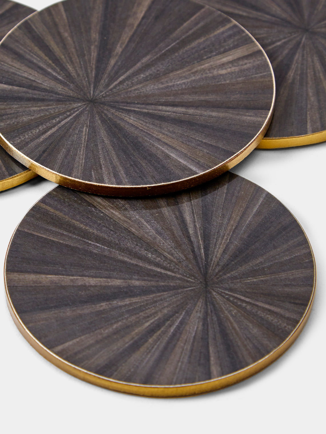 HestiaLiving - Soleil Wood Coasters (Set of 4) - Dark Gray - ABASK