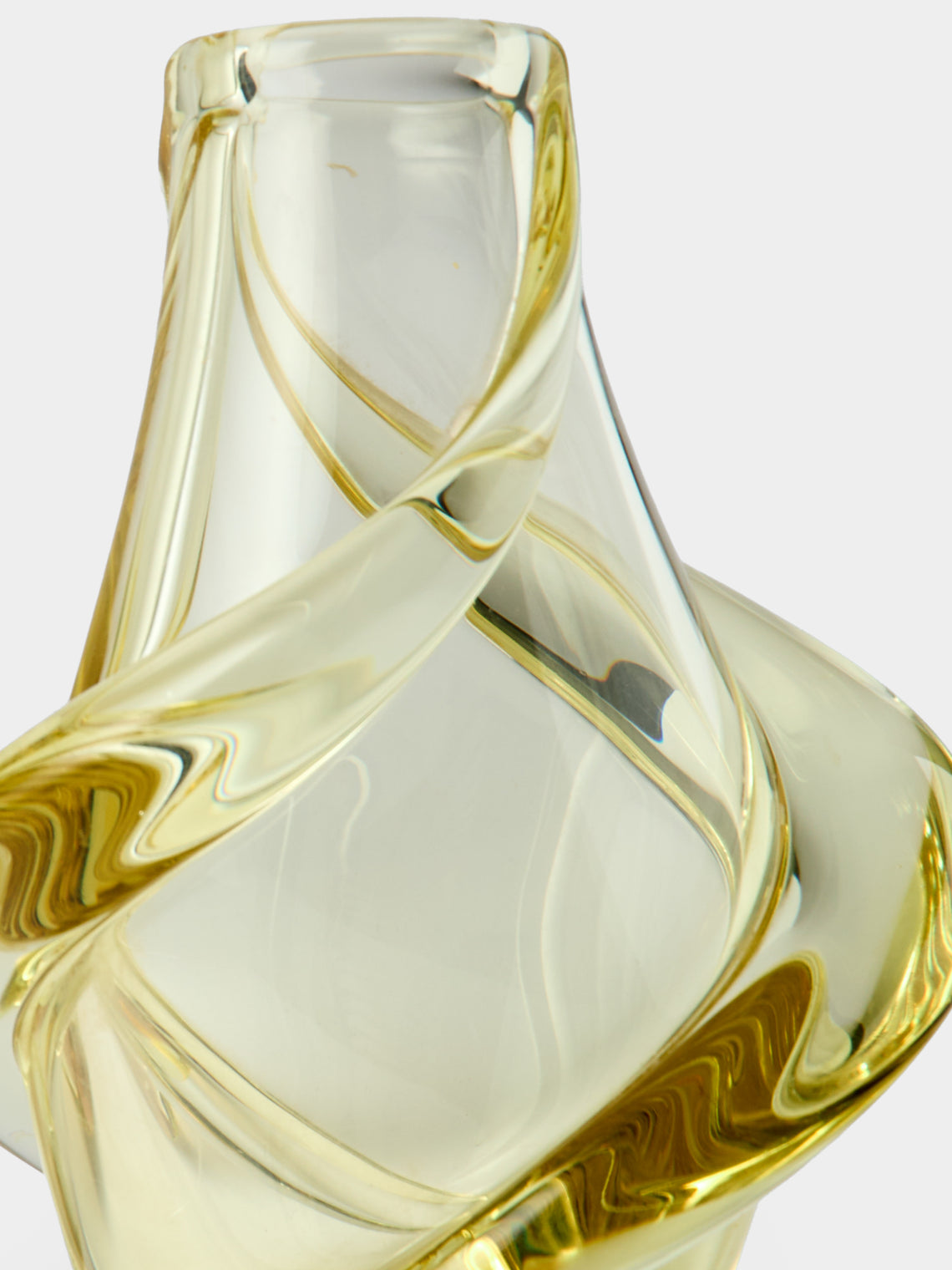 Antique and Vintage - Mid-Century Glass Vase (6.5in/16.5cm) - Yellow - ABASK