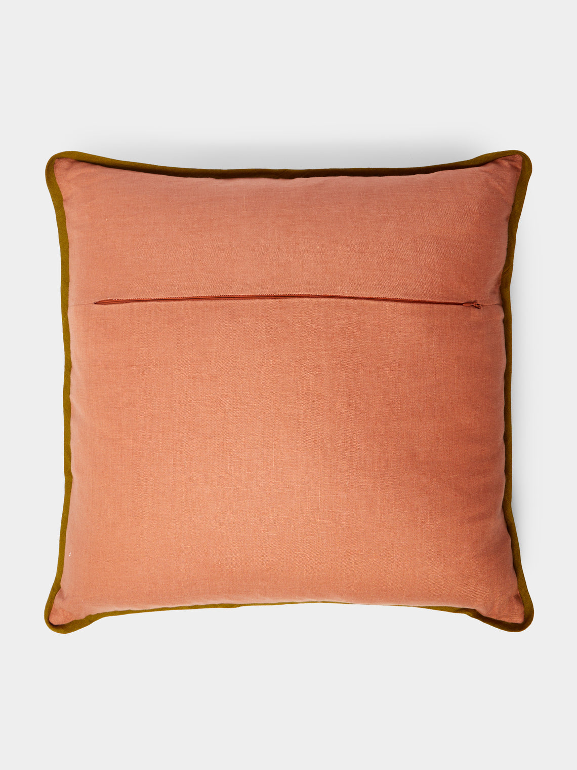 Rosemary Milner - Floral Hand-Embroidered Cotton Cushion -  - ABASK