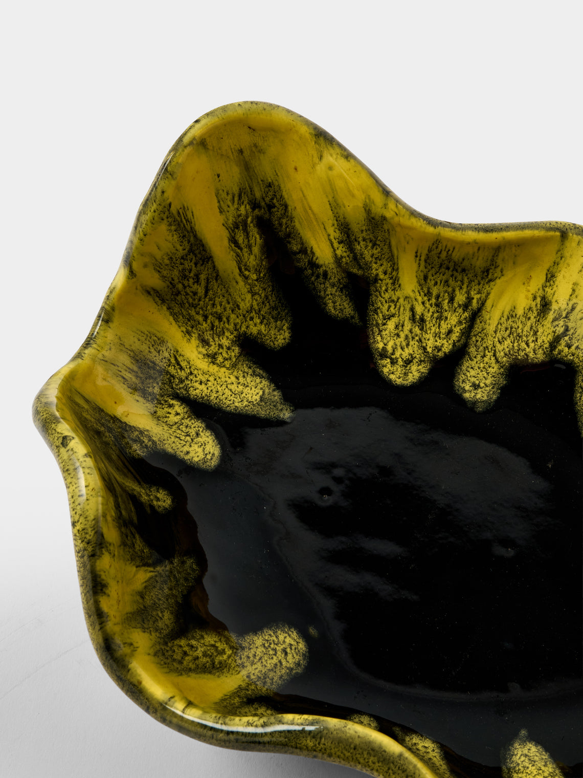Antique and Vintage - 1950s Reactive-Glaze Ceramic Bowl - Yellow - ABASK