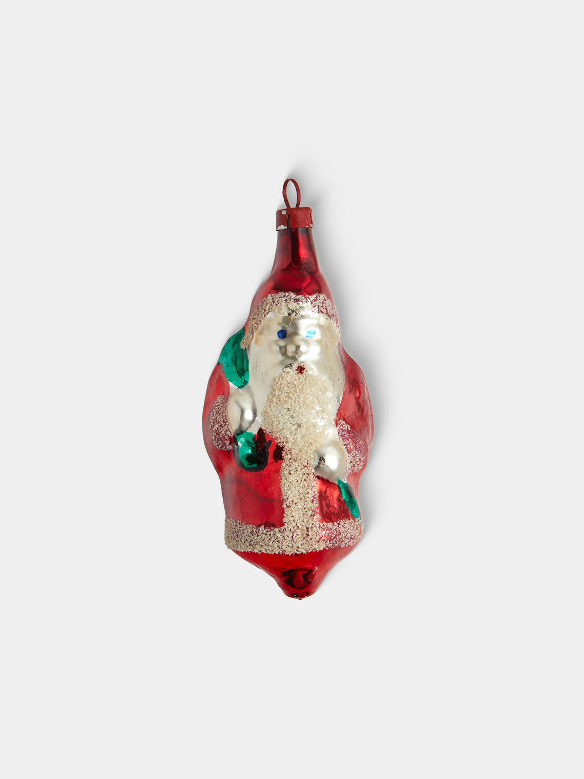 Antique and Vintage - Early-20th-Century Father Christmas Glass Baubles (Set of 6) - Red - ABASK