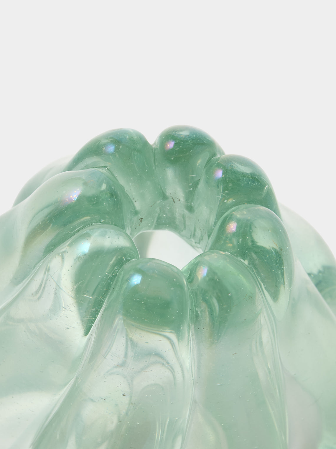 Antique and Vintage - 1942 Flavio Poli for Seguso Vetri d'Arte Murano Glass Vase (5in/13cm) - Clear - ABASK
