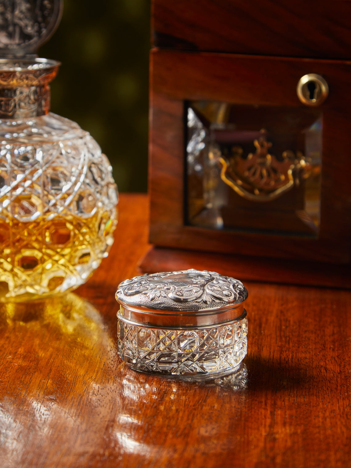 Antique and Vintage - 1900s Glass and Silver Jar -  - ABASK