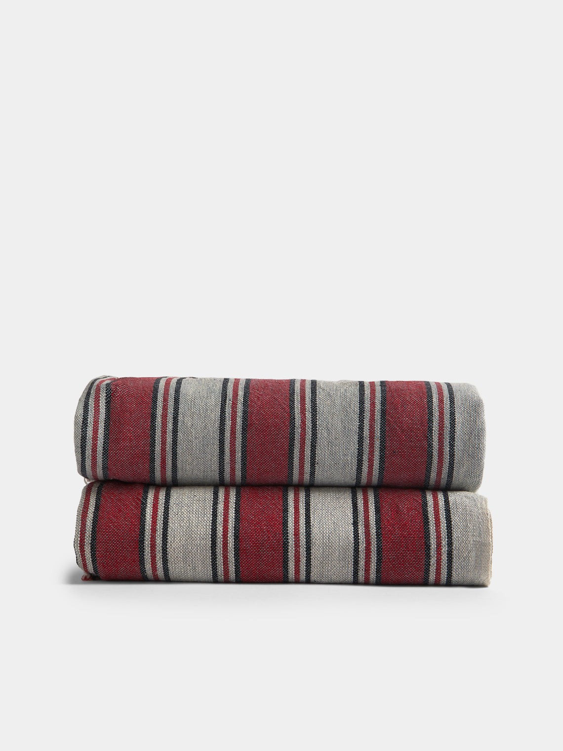 Mizar & Alcor - Terra Handwoven Linen and Cotton Towels (Set of 2) - Red - ABASK