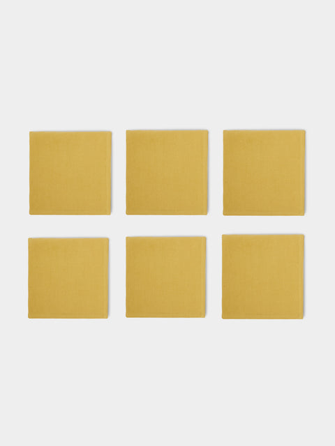 Libeco - Hudson Handwoven Linen Napkins (Set of 6) - Yellow - ABASK - 
