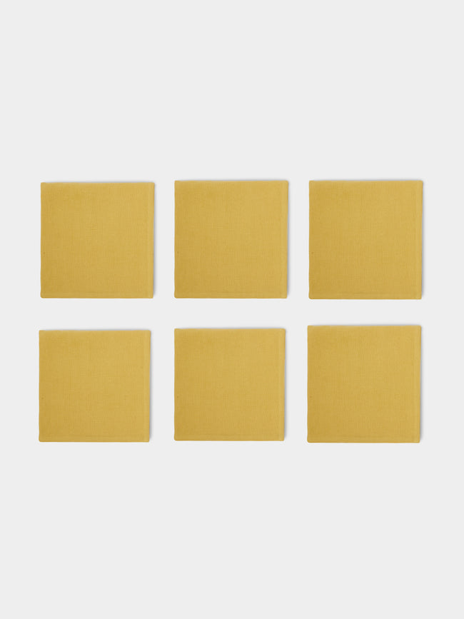 Libeco - Hudson Handwoven Linen Napkins (Set of 6) - Yellow - ABASK - 