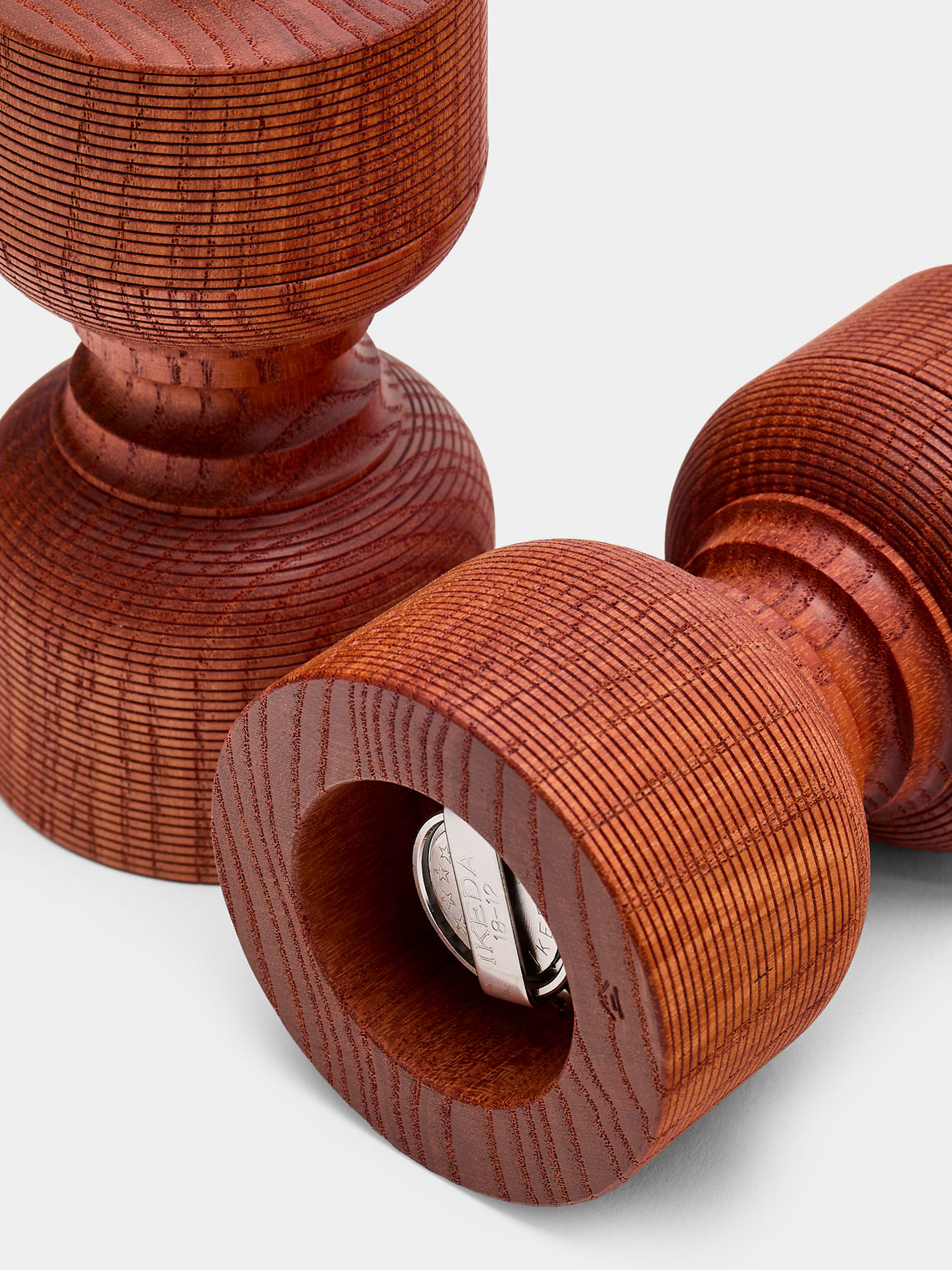 Yamani Woodworks - Hand-Turned Wood Salt and Pepper Mills (Set of 2) - Brown - ABASK
