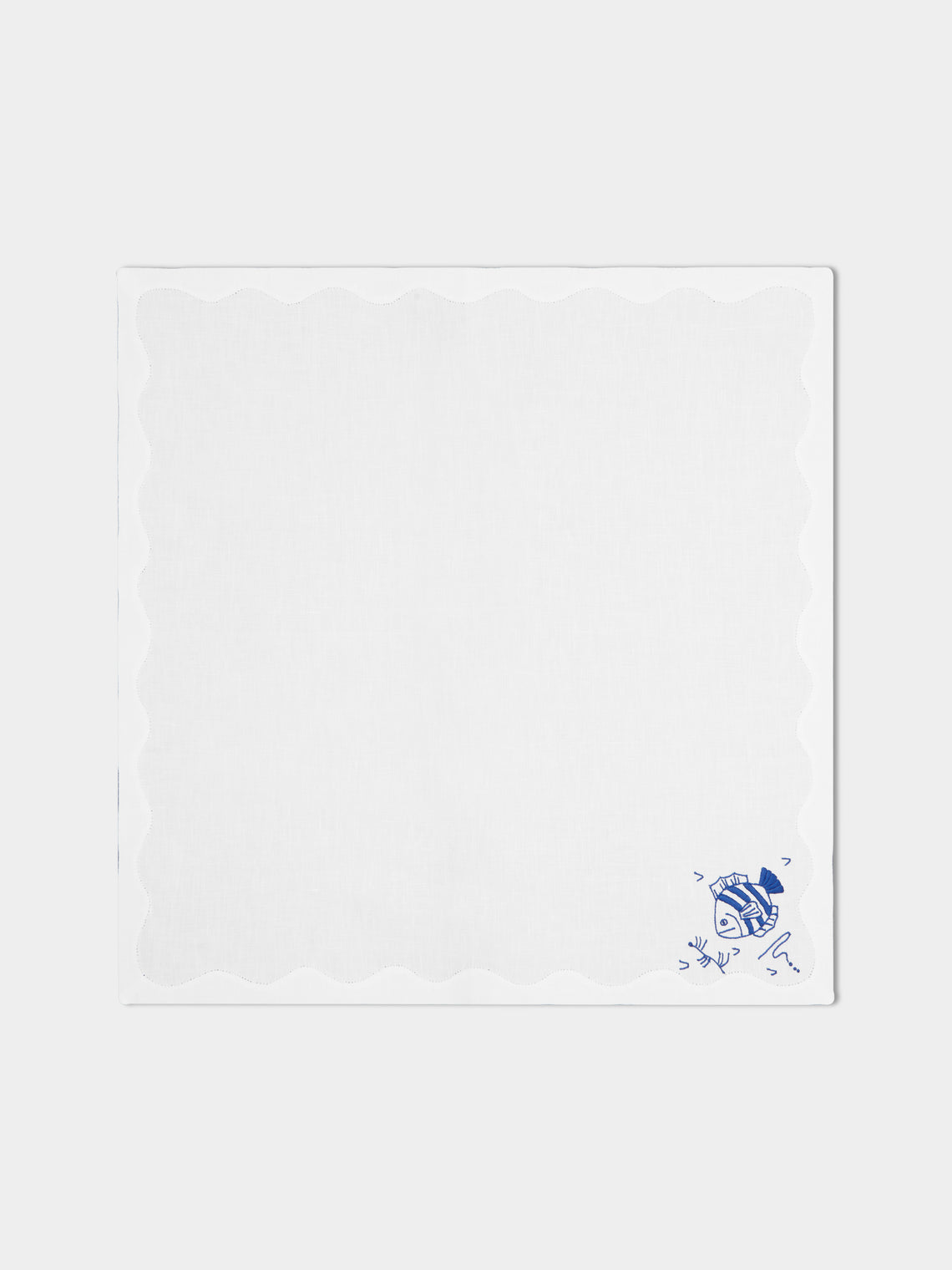 Taf Firenze - Sea Life Hand-Embroidered Linen Napkins (Set of 6) -  - ABASK