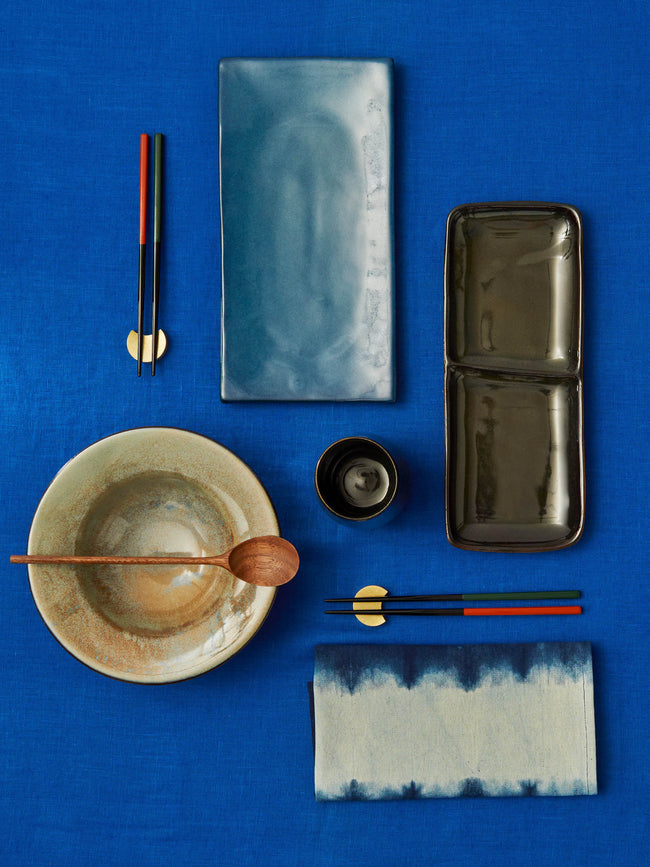 Mervyn Gers Ceramics - Hand-Glazed Ceramic Short Rectangular Sushi Plates (Set of 4) -  - ABASK