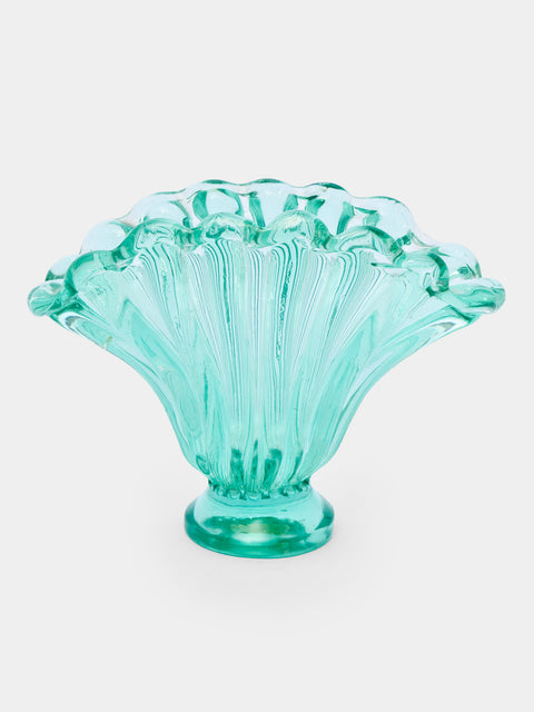 Antique and Vintage - 1942 Flavio Poli for Seguso Vetri d’Arte Murano Glass  Vase (11in/28cm) - Green - ABASK - 