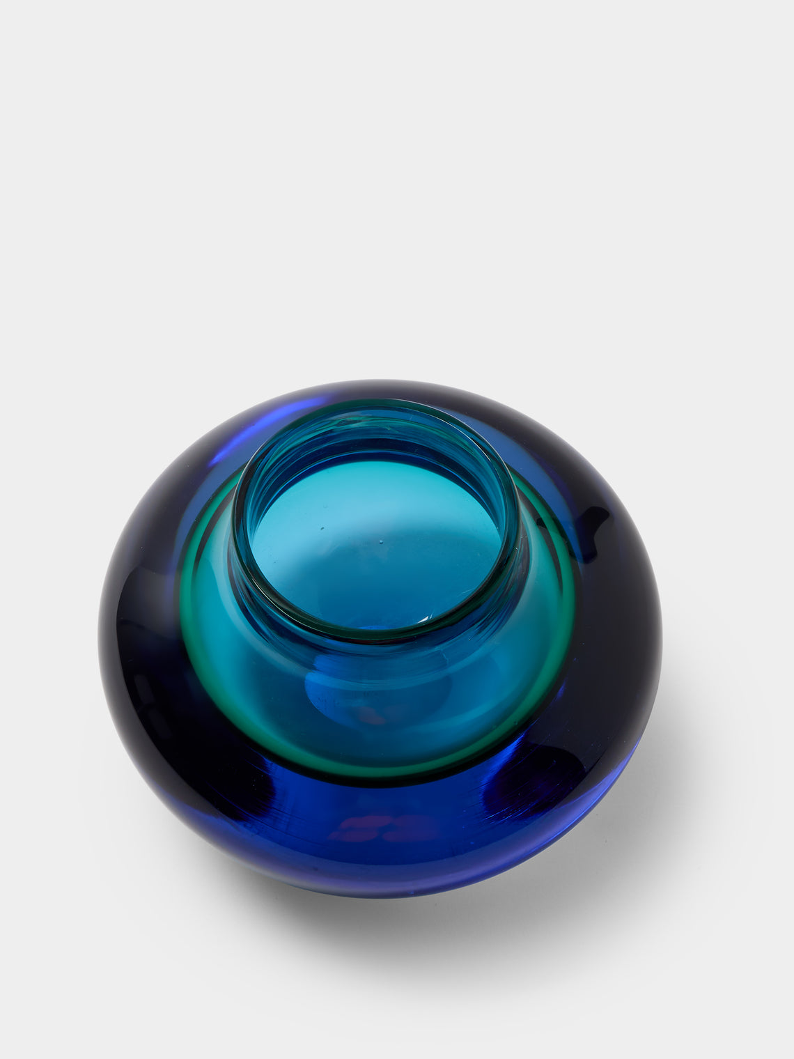 Antique and Vintage - 1970s Seguso Glass Vase (6in/15cm) - Blue - ABASK