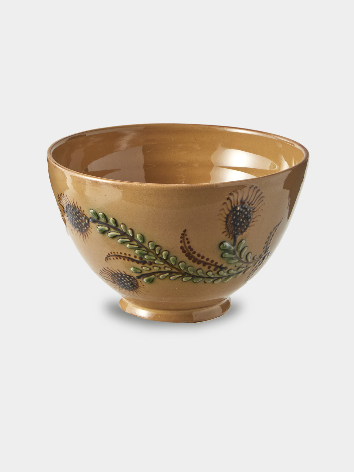 Poterie d’Évires - Flowers Hand-Painted Ceramic Grand Bowls (Set of 4) - Cream - ABASK