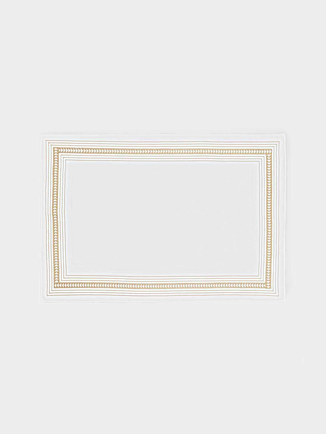 Loretta Caponi - Arrows Hand-Embroidered Cotton Bath Mat - White - ABASK - 