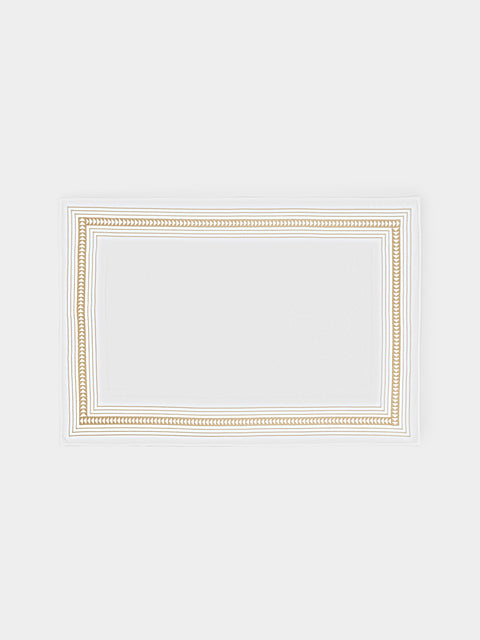 Loretta Caponi - Arrows Hand-Embroidered Cotton Bath Mat - White - ABASK - 